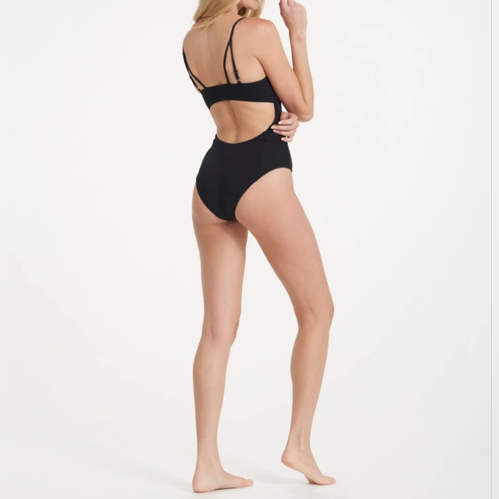 Vuori Black Cutout One-Piece Swimsuit